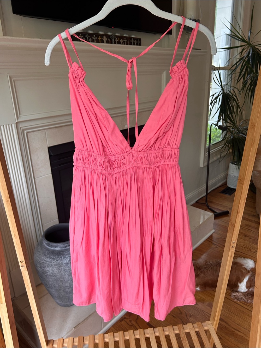 *can’t ship until 05/16* Pink Smocked Strap Dress